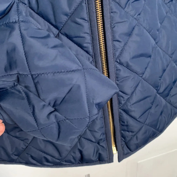 J. Crew Women’s Navy Diamond Quilted Puffer Utility Jacket Sz S - Picture 5 of 10